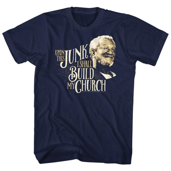 REDD FOXX JUNK CHURCH S T-Shirt in NAVY