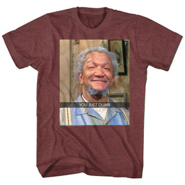 REDD FOXX YOU JUST DUMB SNAP S T-Shirt in Vintage Maroon Heather