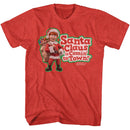 SANTA CLAUS IS COMING TO TOWN SANTA CLAUS KRIS AND LOGO S T-Shirt in RED Heather