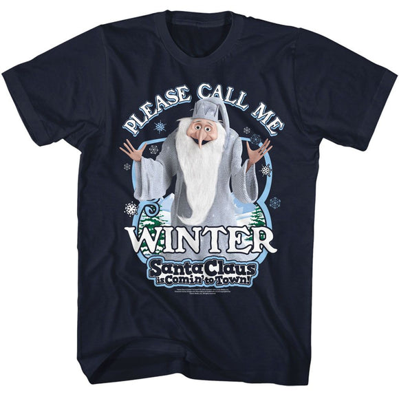 SANTA CLAUS IS COMING TO TOWN SANTA WINTER S T-Shirt in NAVY