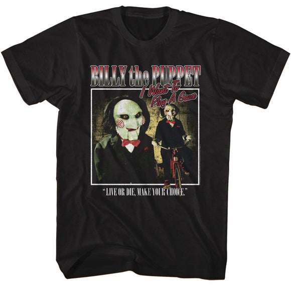 SAW TWO IMAGE SQUARE S T-Shirt in Black
