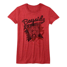 SAVED BY THE BELL SHARP TIGERS LADIES S T-Shirt in RED Heather