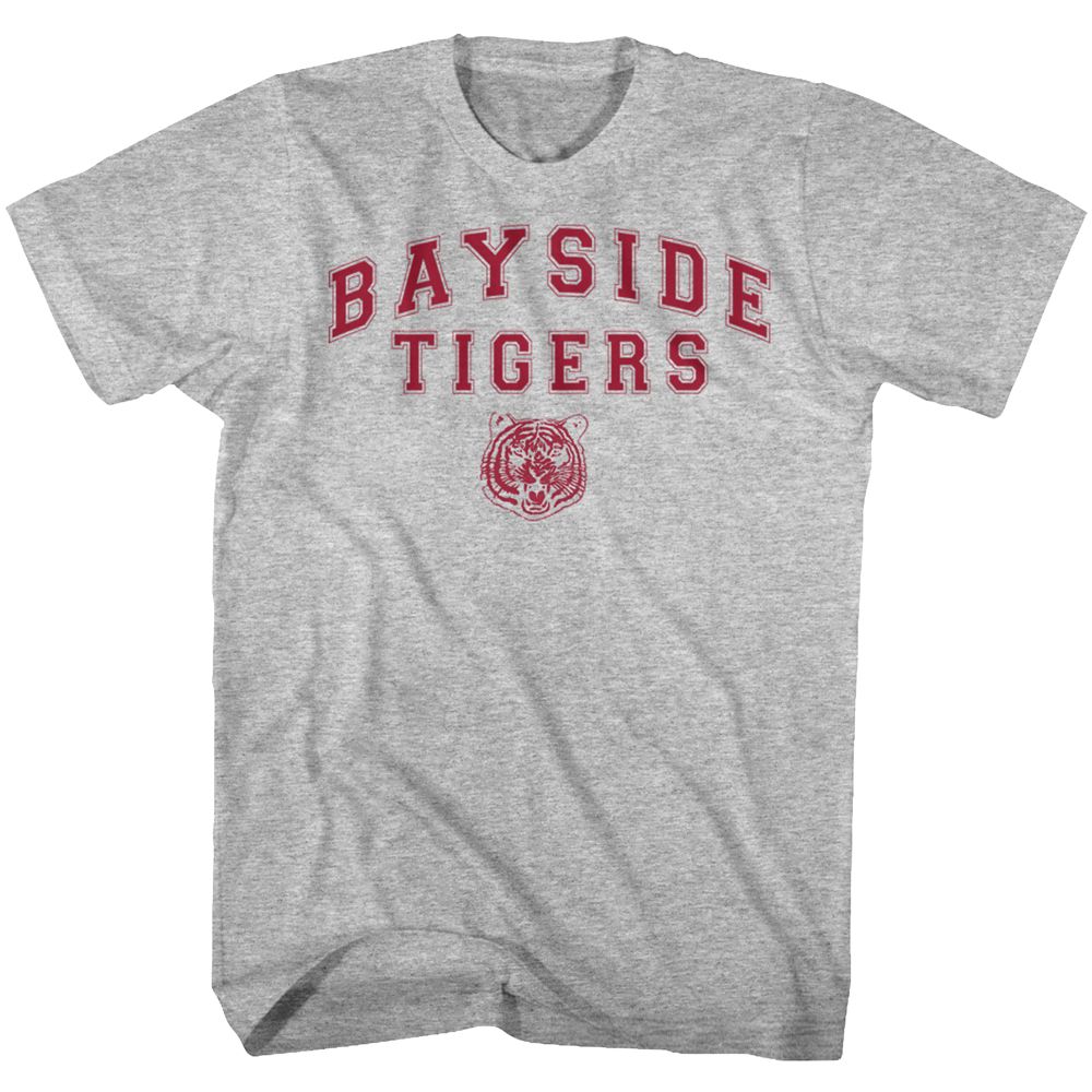 Image of Saved By The Bell Bayside Tigers Adult T-Shirts Gray Heather
