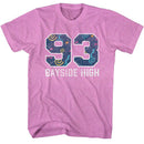 SAVED BY THE BELL PATTERN VARSITY S T-Shirt in NEON Purple Heather