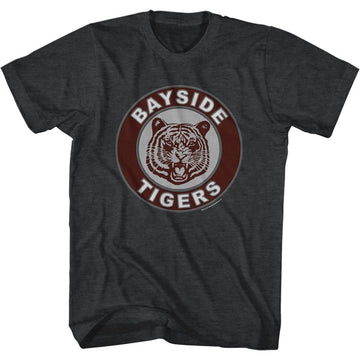 SAVED BY THE BELL BAYSIDE PATCH S T-Shirt in Black Heather