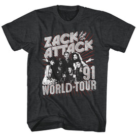 SAVED BY THE BELL ZACK ATTACK WORLD TOUR S T-Shirt in Black Heather