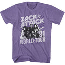 SAVED BY THE BELL ZACK ATTACK 91 TOUR S T-Shirt in Purple Heather