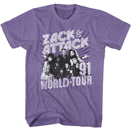 SAVED BY THE BELL ZACK ATTACK 91 TOUR S T-Shirt in Purple Heather
