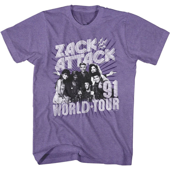 SAVED BY THE BELL ZACK ATTACK 91 TOUR S T-Shirt in Purple Heather