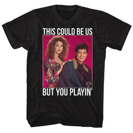 SAVED BY THE BELL PLAYIN DOTS S T-Shirt in Black