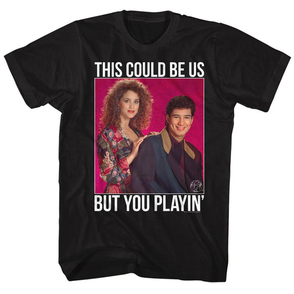 SAVED BY THE BELL PLAYIN DOTS S T-Shirt in Black