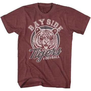 SAVED BY THE BELL TIGERS FOOTBALL S T-Shirt in Vintage Maroon Heather