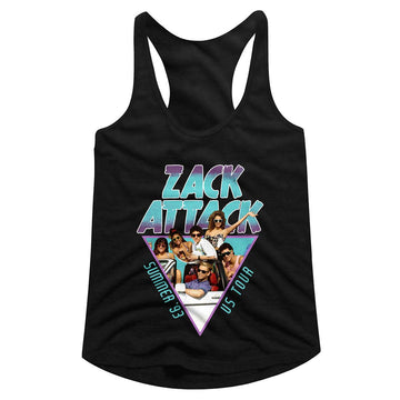 SAVED BY THE BELL SUMMER TOUR 93 LADIES SLIMFIT RACERBACK S T-Shirt in Black