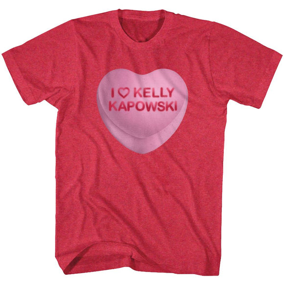 SAVED BY THE BELL KELLY CANDY HEART S T-Shirt in RED Heather