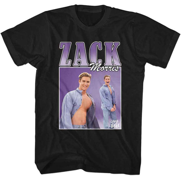 SAVED BY THE BELL SBTB ZACK 90S STYLE S T-Shirt in Black