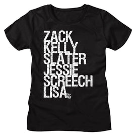 SAVED BY THE BELL GANG FIGHT LADIES S T-Shirt in Black