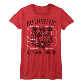SAVED BY THE BELL AUTHENTIC LADIES S T-Shirt in RED Heather
