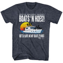 STEP BROTHERS BOAT WITH SAUCY GALS S T-Shirt in NAVY Heather