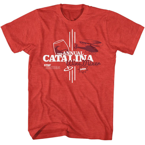 STEP BROTHERS WINE MIXER POW S T-Shirt in RED Heather