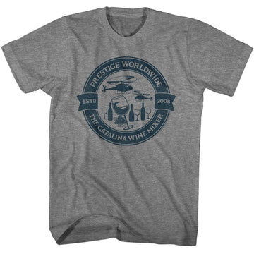 STEP BROTHERS CATALINA WINE MIXER CIRCLE S T-Shirt in Graphite Heather