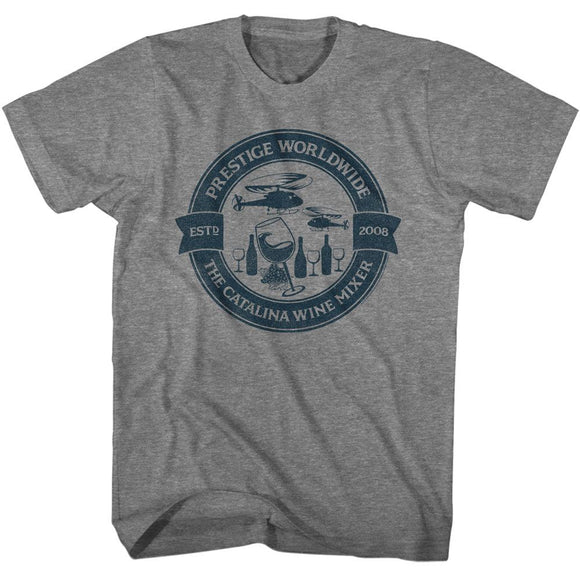 STEP BROTHERS CATALINA WINE MIXER CIRCLE S T-Shirt in Graphite Heather