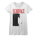 SCARFACE BLACKANDRED LADIES S T-Shirt in White