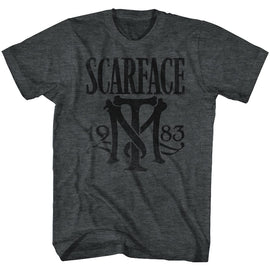 SCARFACE SYMBOL S T-Shirt in Black Heather