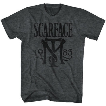 SCARFACE SYMBOL S T-Shirt in Black Heather