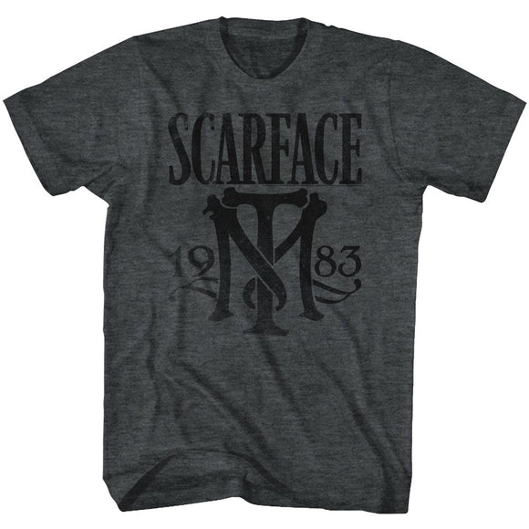 SCARFACE SYMBOL S T-Shirt in Black Heather