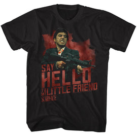 SCARFACE SAY HELLO S T-Shirt in Black