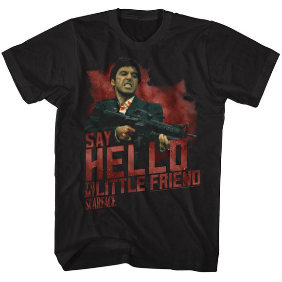 SCARFACE SAY HELLO S T-Shirt in Black