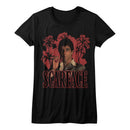SCARFACE RED PALMS LADIES S T-Shirt in Black