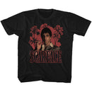 SCARFACE RED PALMS YOUTH XS 5 6 T-Shirt in Black