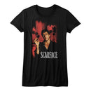 SCARFACE RED CITYSCAPE LADIES S T-Shirt in Black