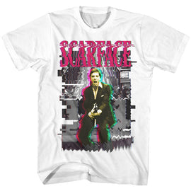 SCARFACE GLITCH S T-Shirt in White