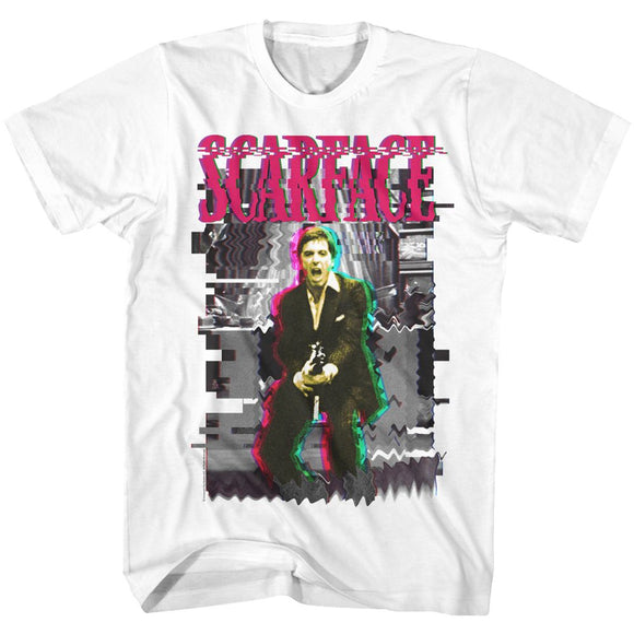 SCARFACE GLITCH S T-Shirt in White