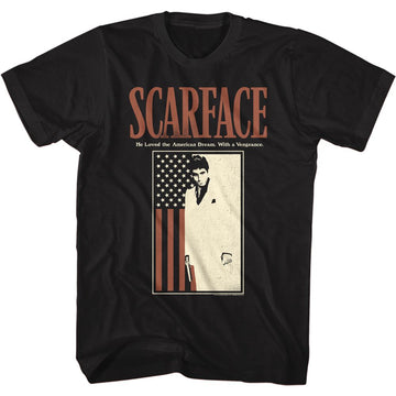 SCARFACE WITHFLAG S T-Shirt in Black