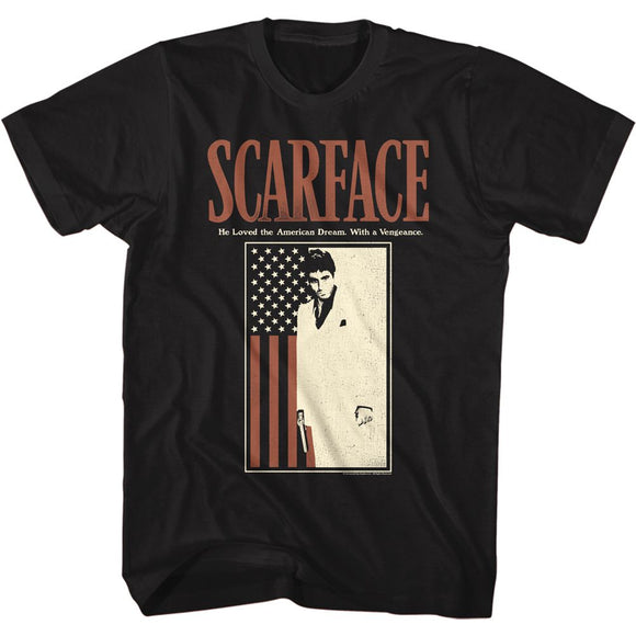 SCARFACE WITHFLAG S T-Shirt in Black