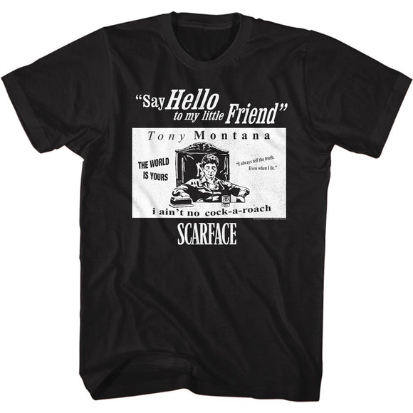 SCARFACE SF QUOTES S T-Shirt in Black