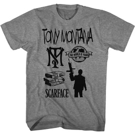 SCARFACE TOMYMONTANA AND FRIENDS S T-Shirt in Graphite Heather