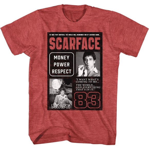 SCARFACE ANOTHER NAME S T-Shirt in RED Heather
