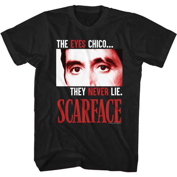SCARFACE THE EYES NEVER LIE S T-Shirt in Black
