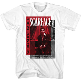 SCARFACE SCARLET BOX OVERLAY S T-Shirt in White