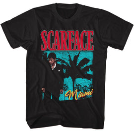 SCARFACE PALMS MIAMI BRIGHT S T-Shirt in Black