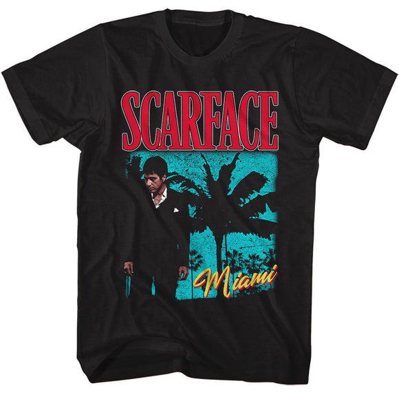 SCARFACE PALMS MIAMI BRIGHT S T-Shirt in Black