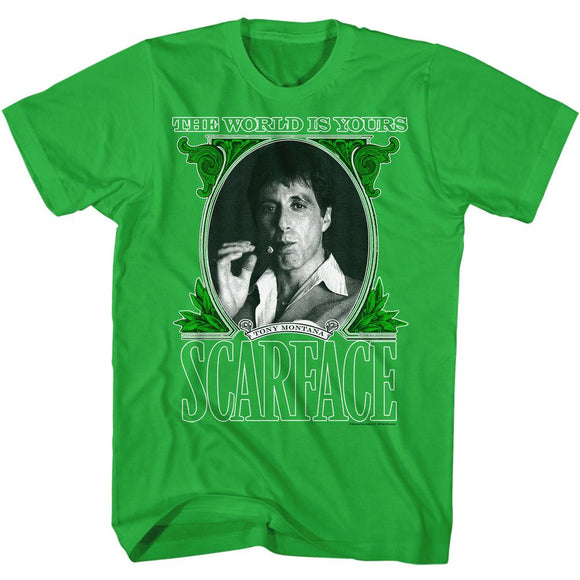 SCARFACE THE WORLD IS YOURS S T-Shirt in Kelly