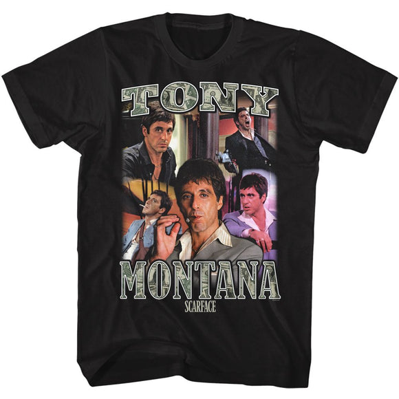 SCARFACE COLLAGE 2 S T-Shirt in Black