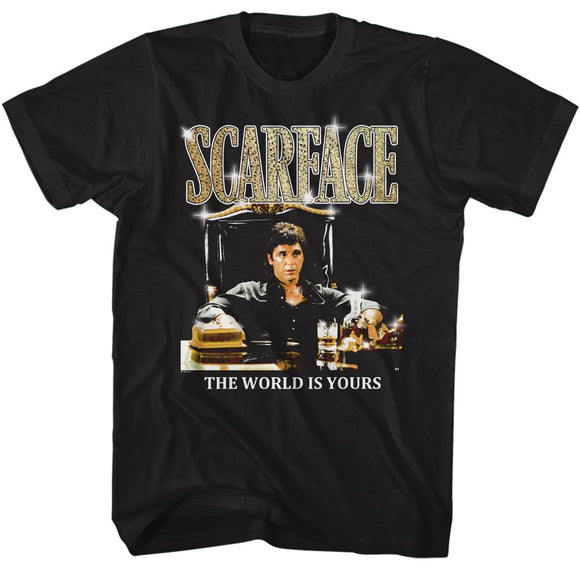 SCARFACE GOLD LOGO S T-Shirt in Black