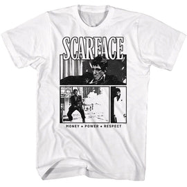SCARFACE COMIC BACKGROUND S T-Shirt in White