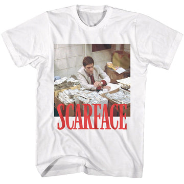 SCARFACE MONEY STACKS S T-Shirt in White